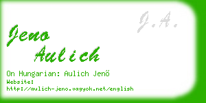 jeno aulich business card